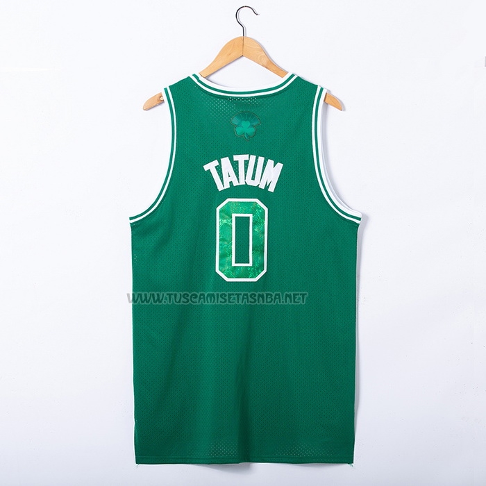 Camiseta Jayson Tatum NO 0 Boston Celtics Hardwood Classics Snakeskin 2021 Verde
